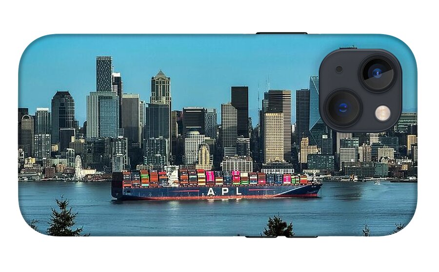 Container ship going into port  - Phone Case