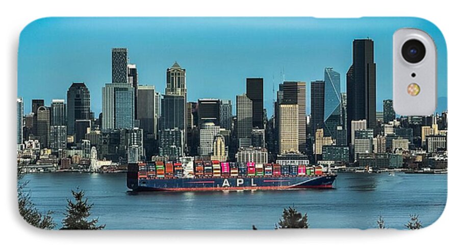 Container ship going into port  - Phone Case