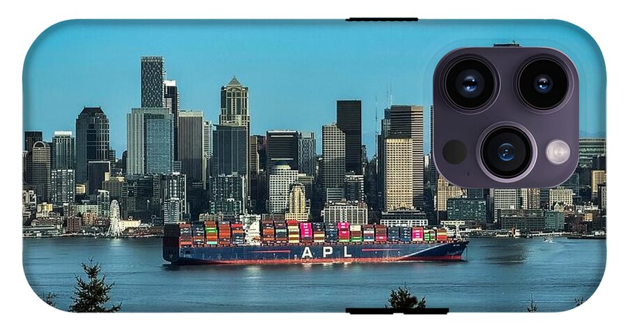 Container ship going into port  - Phone Case