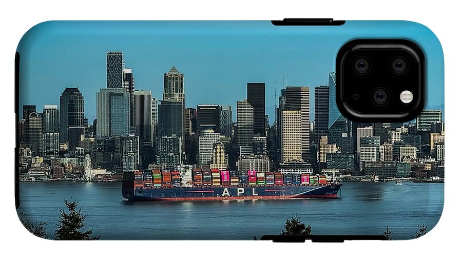 Container ship going into port  - Phone Case