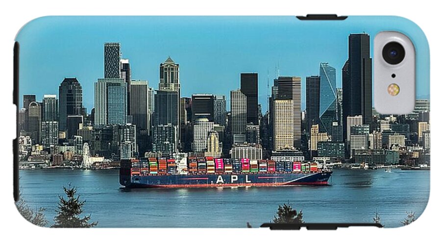 Container ship going into port  - Phone Case