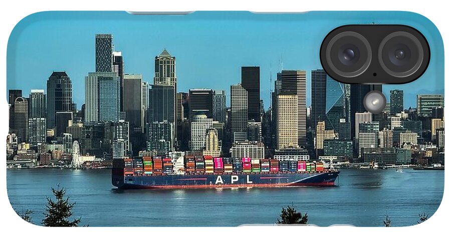Container ship going into port  - Phone Case