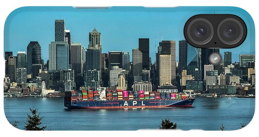 Container ship going into port  - Phone Case