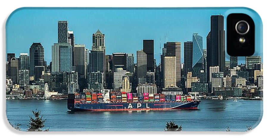 Container ship going into port  - Phone Case