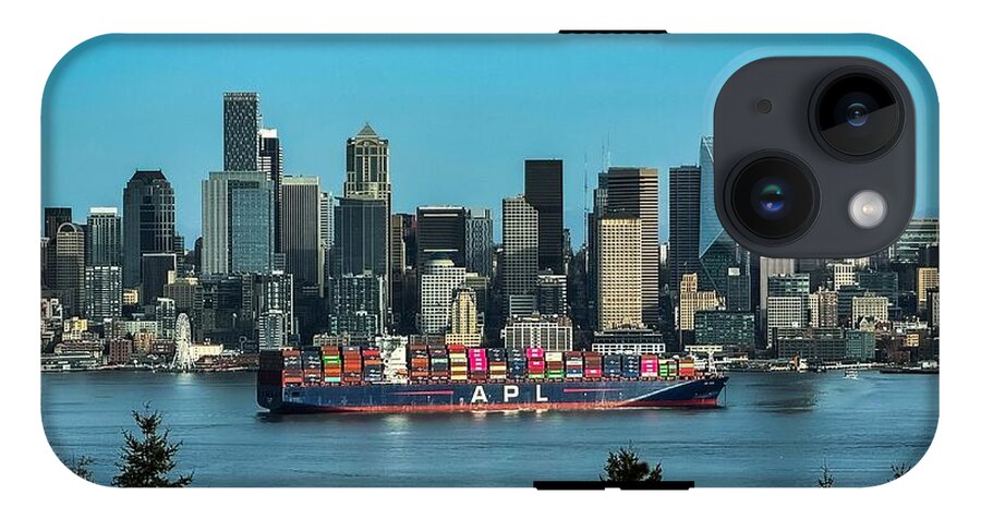 Container ship going into port  - Phone Case