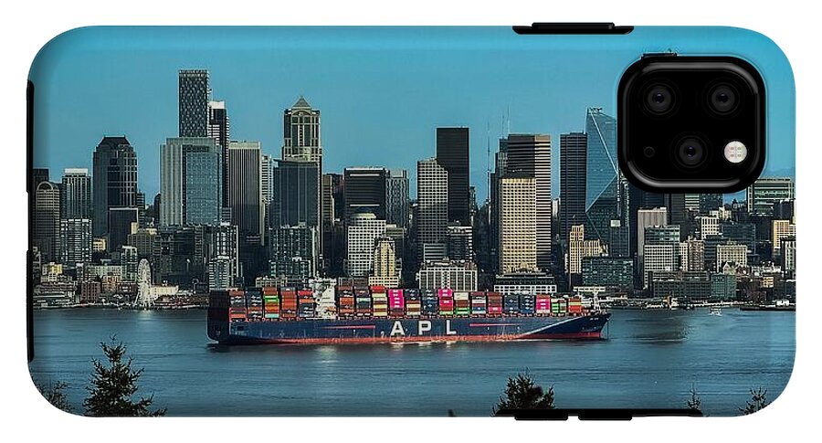 Container ship going into port  - Phone Case