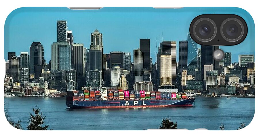Container ship going into port  - Phone Case
