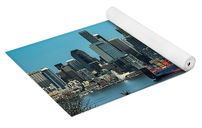 Container ship going into port  - Yoga Mat