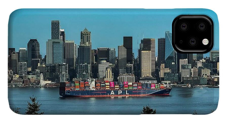 Container ship going into port  - Phone Case
