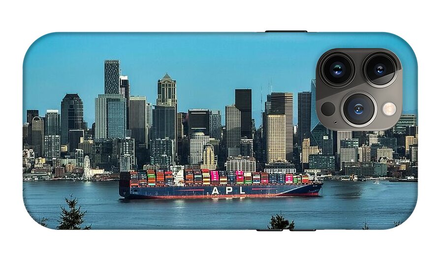 Container ship going into port  - Phone Case