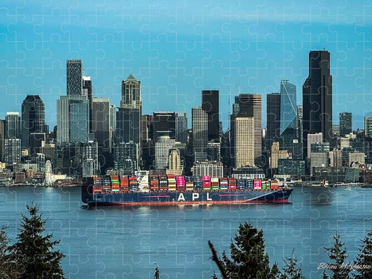 Container ship going into port  - Puzzle