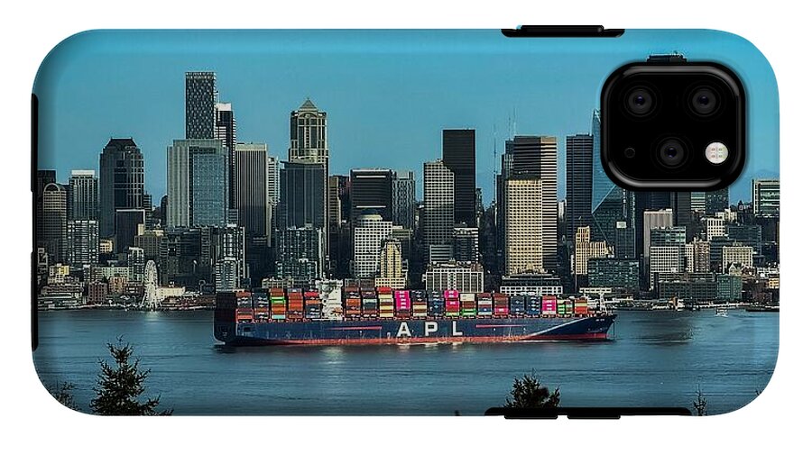 Container ship going into port  - Phone Case