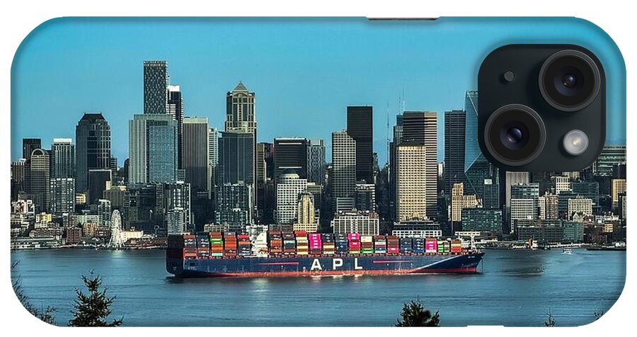 Container ship going into port  - Phone Case