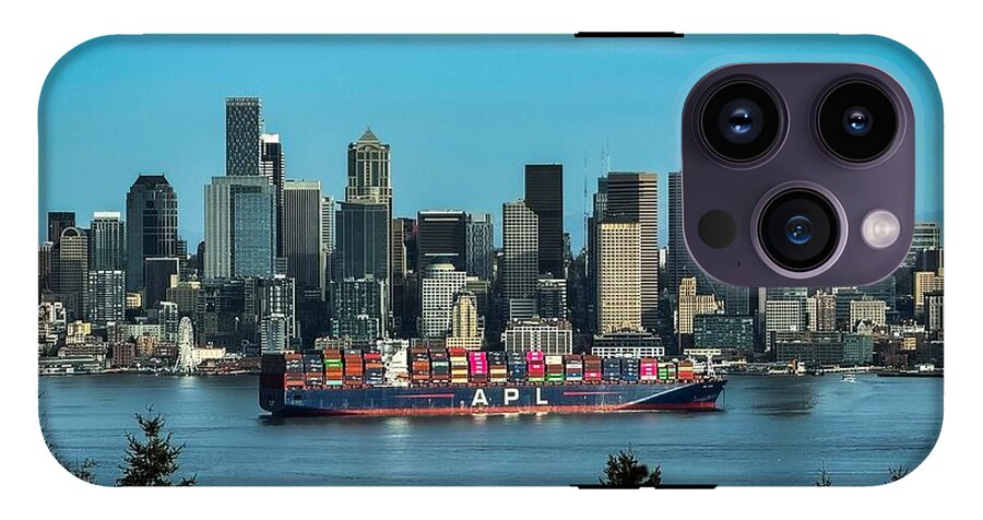 Container ship going into port  - Phone Case
