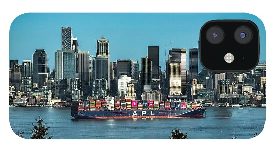Container ship going into port  - Phone Case