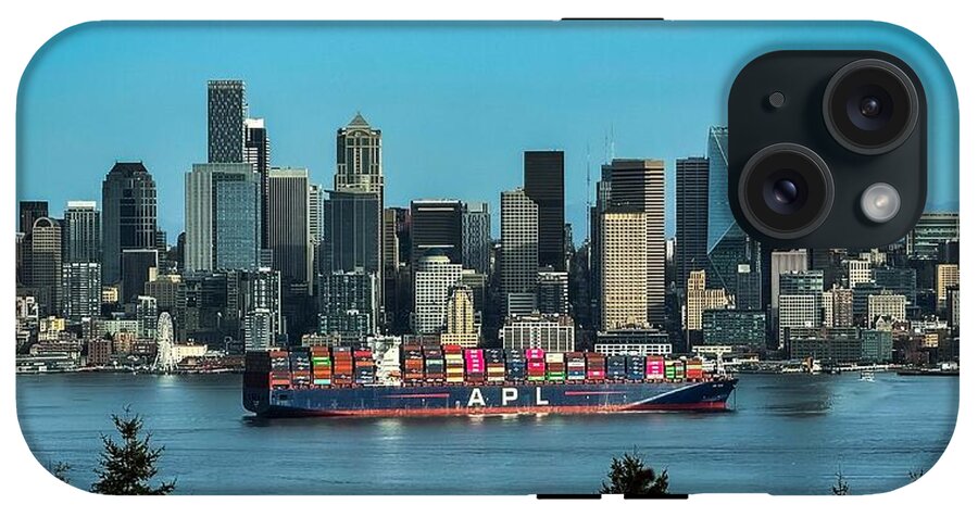 Container ship going into port  - Phone Case