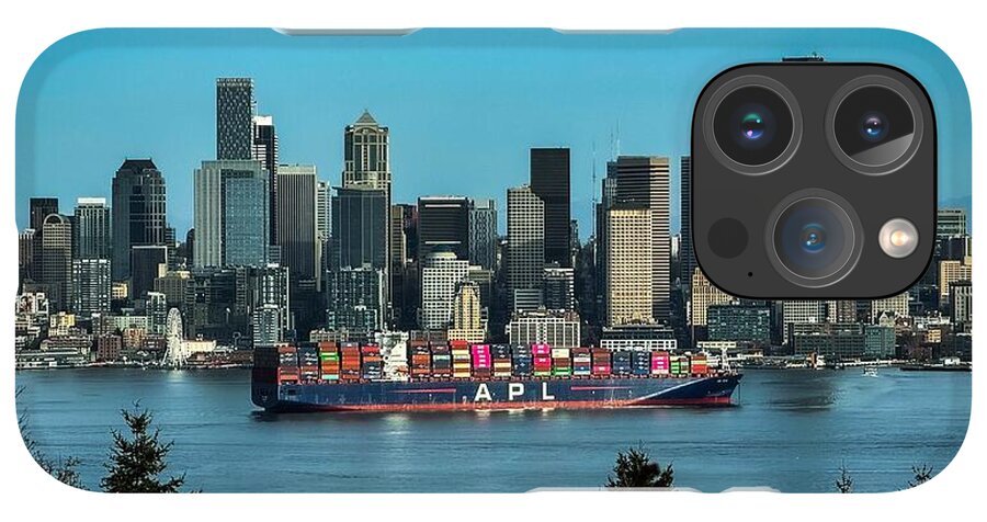 Container ship going into port  - Phone Case