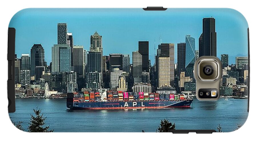 Container ship going into port  - Phone Case