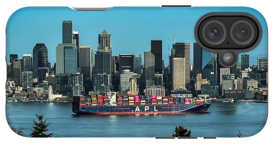 Container ship going into port  - Phone Case