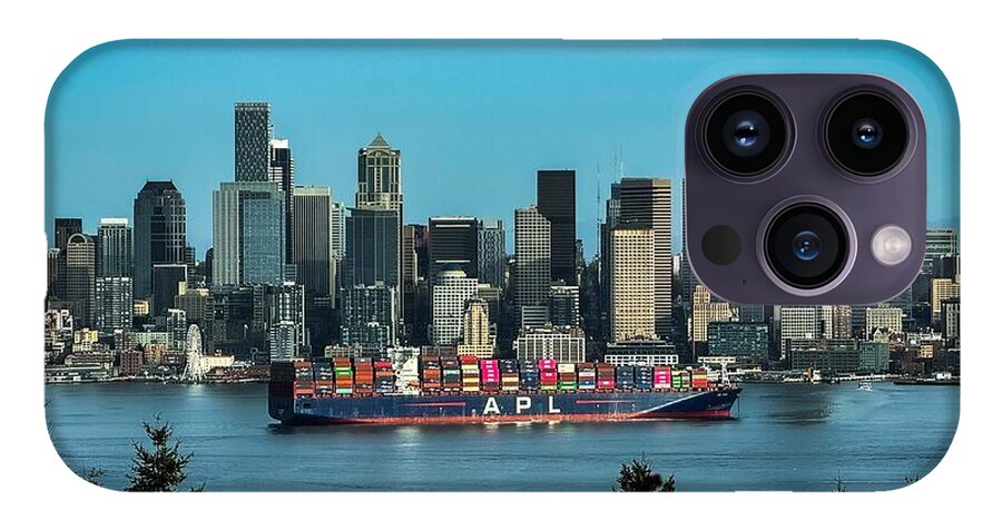 Container ship going into port  - Phone Case