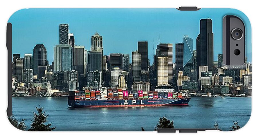Container ship going into port  - Phone Case