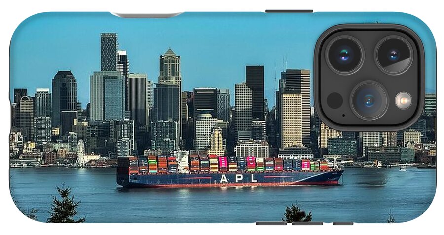 Container ship going into port  - Phone Case