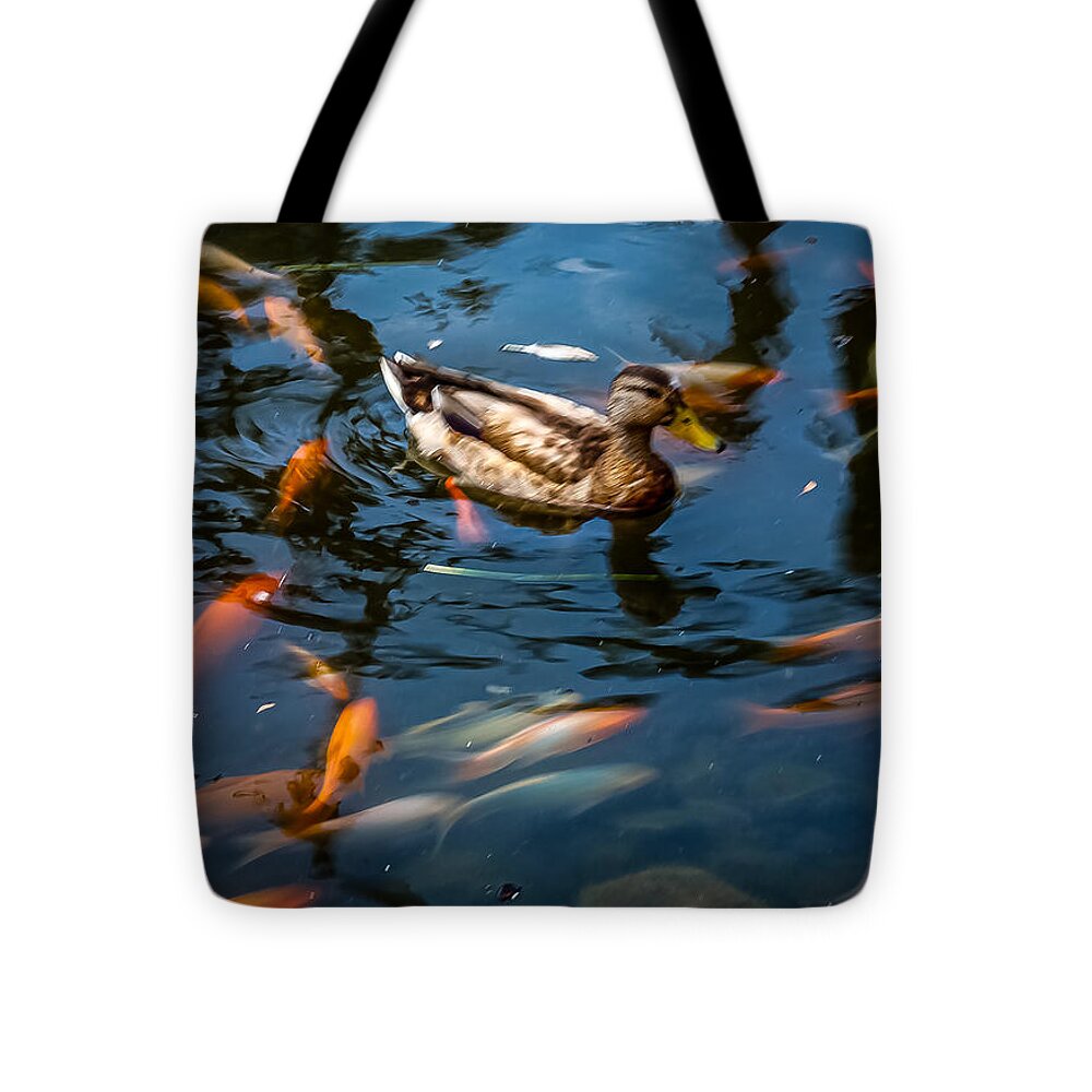 Duck with the koi - Tote Bag