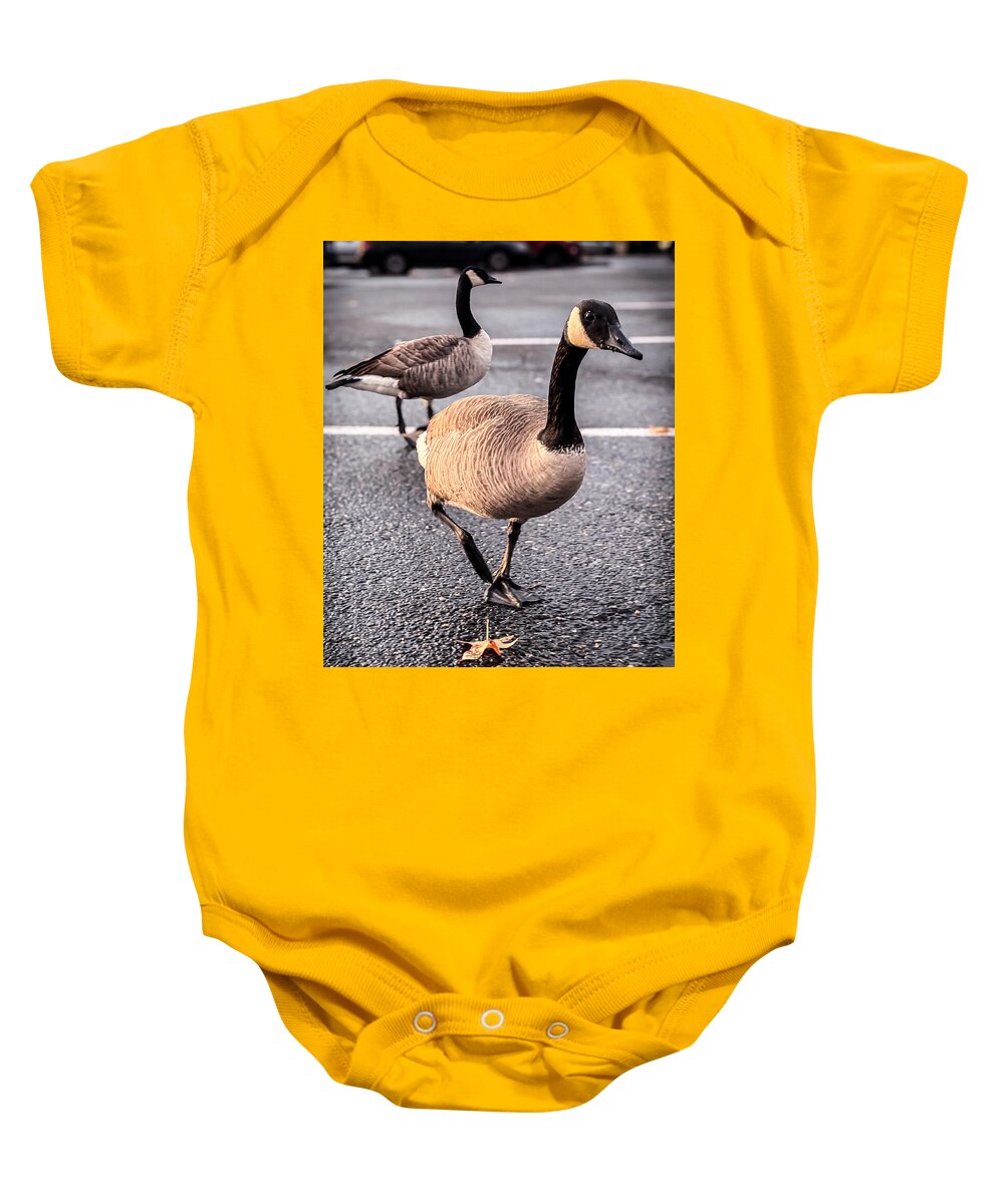Geese in the parking lot - Baby Onesie