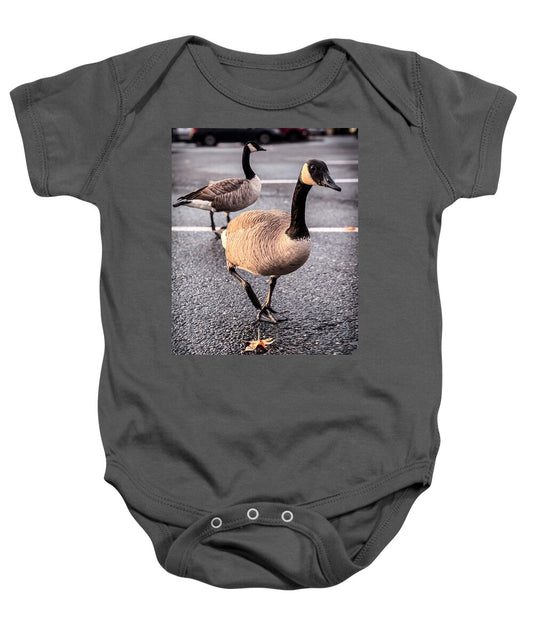 Geese in the parking lot - Baby Onesie