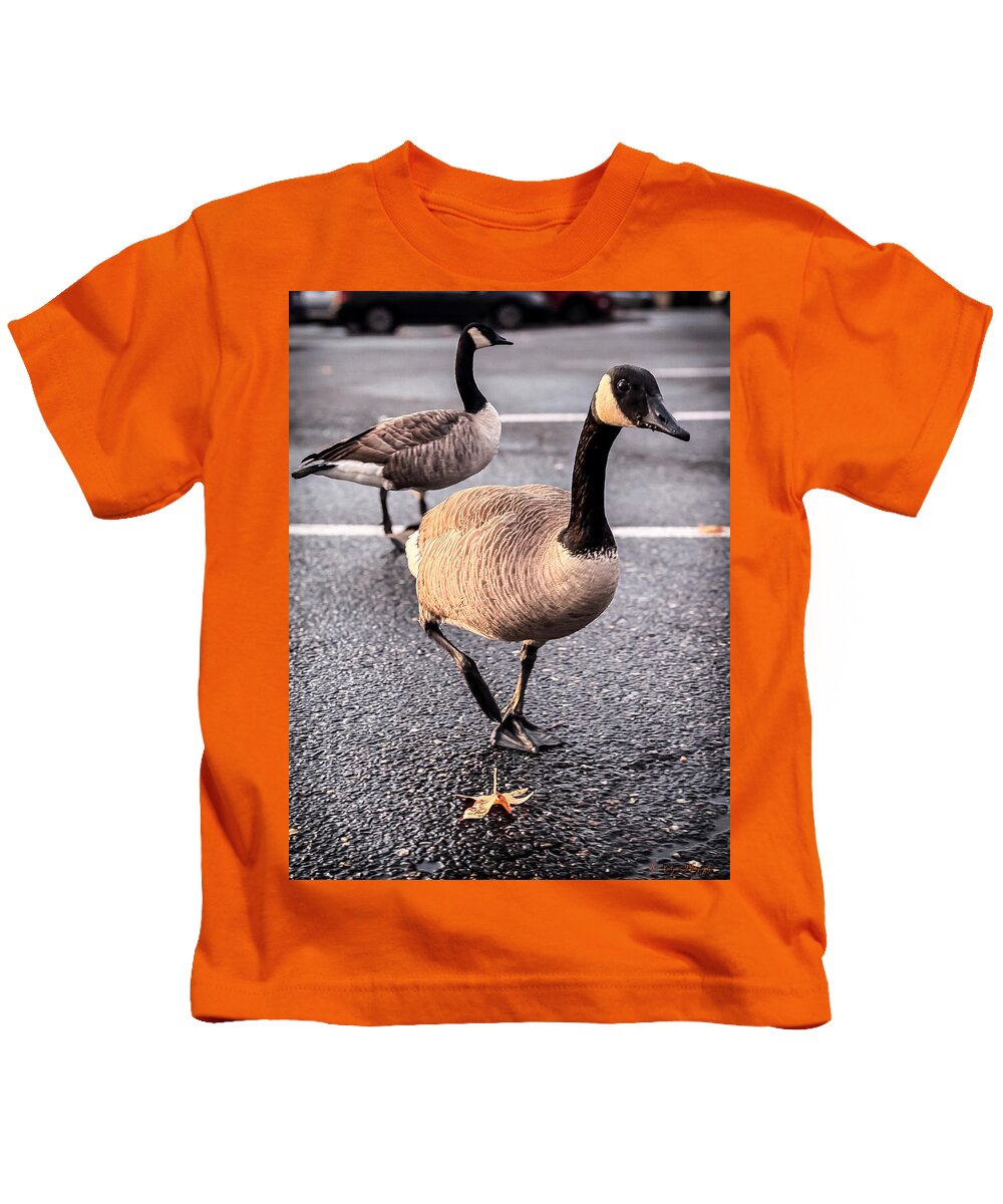 Geese in the parking lot - Kids T-Shirt