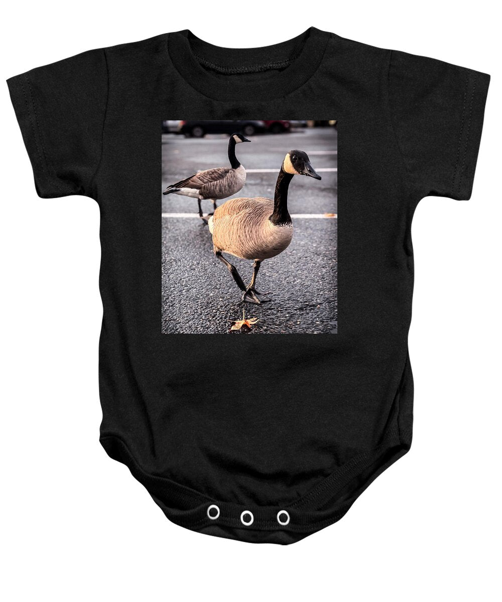 Geese in the parking lot - Baby Onesie