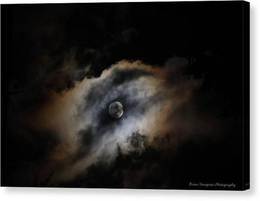 Moon in the clouds  - Canvas Print