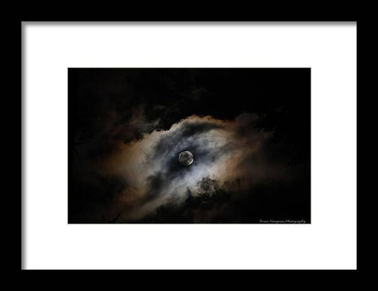 Moon in the clouds  - Framed Print