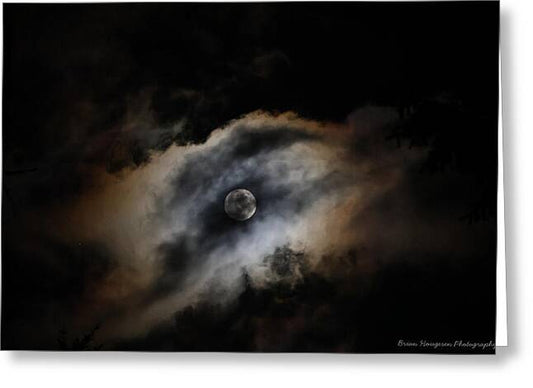 Moon in the clouds  - Greeting Card