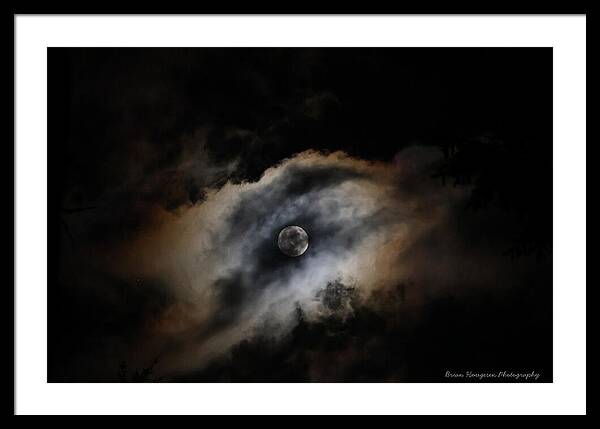 Moon in the clouds  - Framed Print