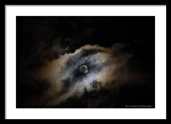 Moon in the clouds  - Framed Print