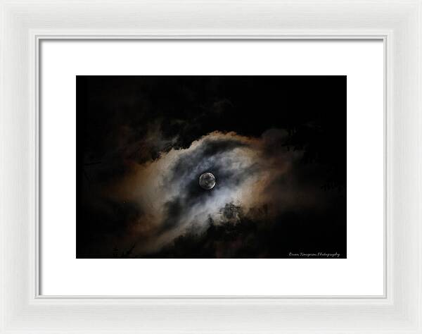 Moon in the clouds  - Framed Print