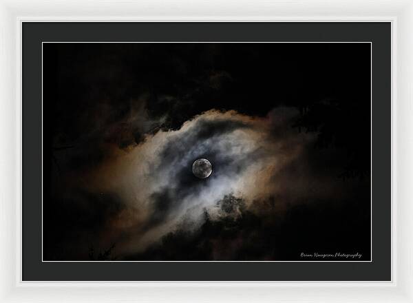 Moon in the clouds  - Framed Print