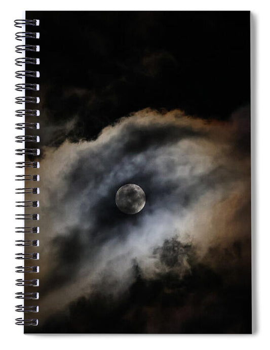 Moon in the clouds  - Spiral Notebook