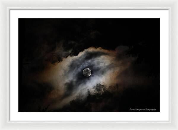 Moon in the clouds  - Framed Print