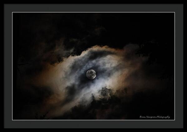 Moon in the clouds  - Framed Print