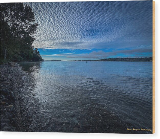 Reflection of the clouds  - Wood Print