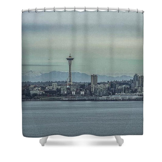 Seattle sky line  - Shower Curtain
