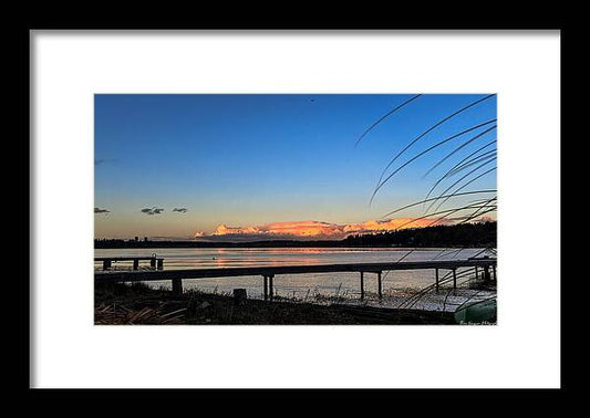 Sunset at the lake - Framed Print