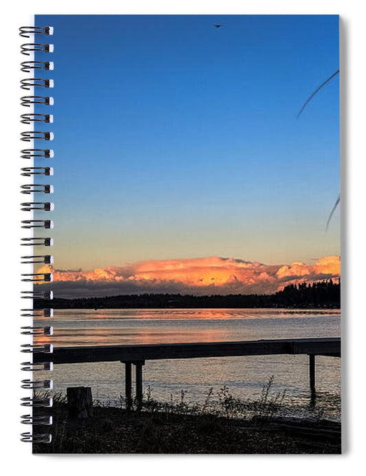 Sunset at the lake - Spiral Notebook