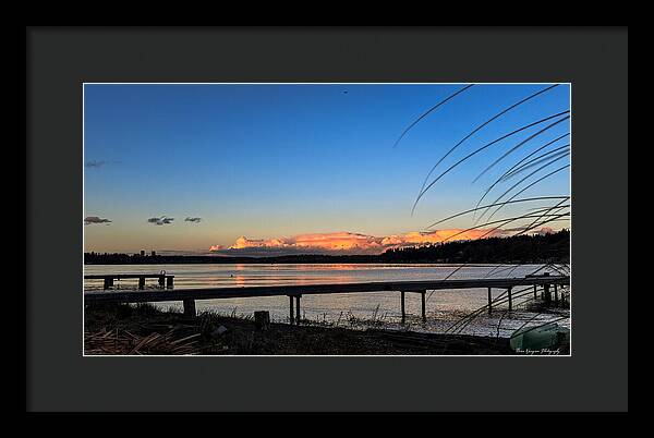 Sunset at the lake - Framed Print