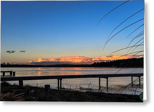 Sunset at the lake - Greeting Card