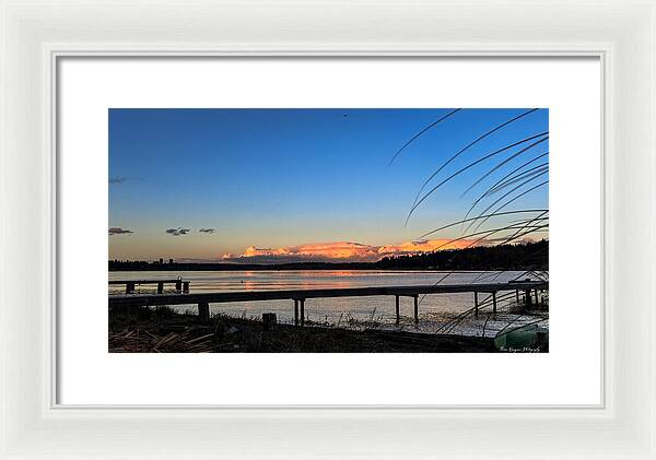 Sunset at the lake - Framed Print