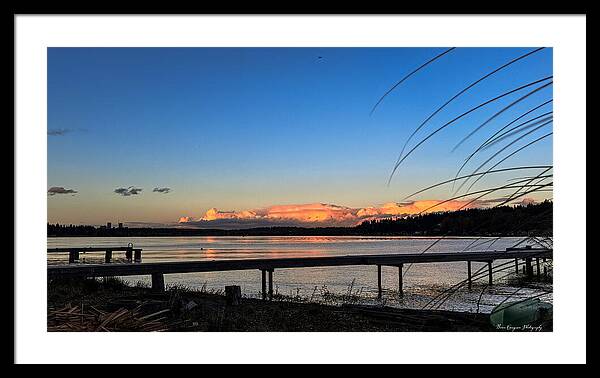 Sunset at the lake - Framed Print