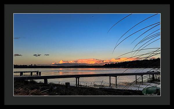 Sunset at the lake - Framed Print